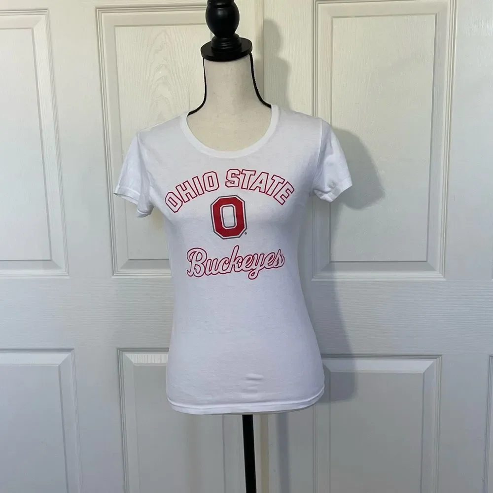 The Ohio State Buckeyes White Short Sleeve T-Shirt, Medium